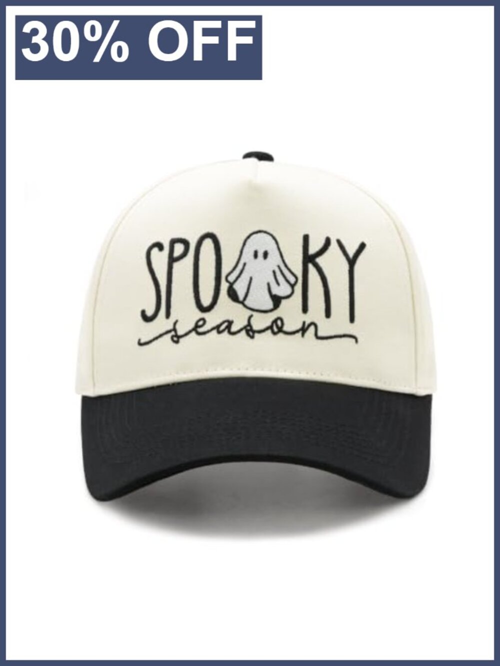 Embroidered Ghost Baseball Cap Cotton Snapback Halloween Hat
